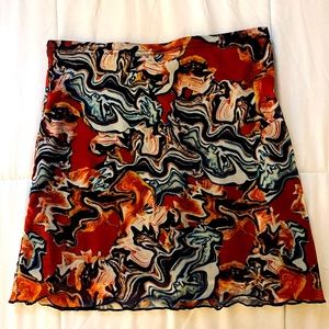 Y2K Abstract Print Mini Skirt